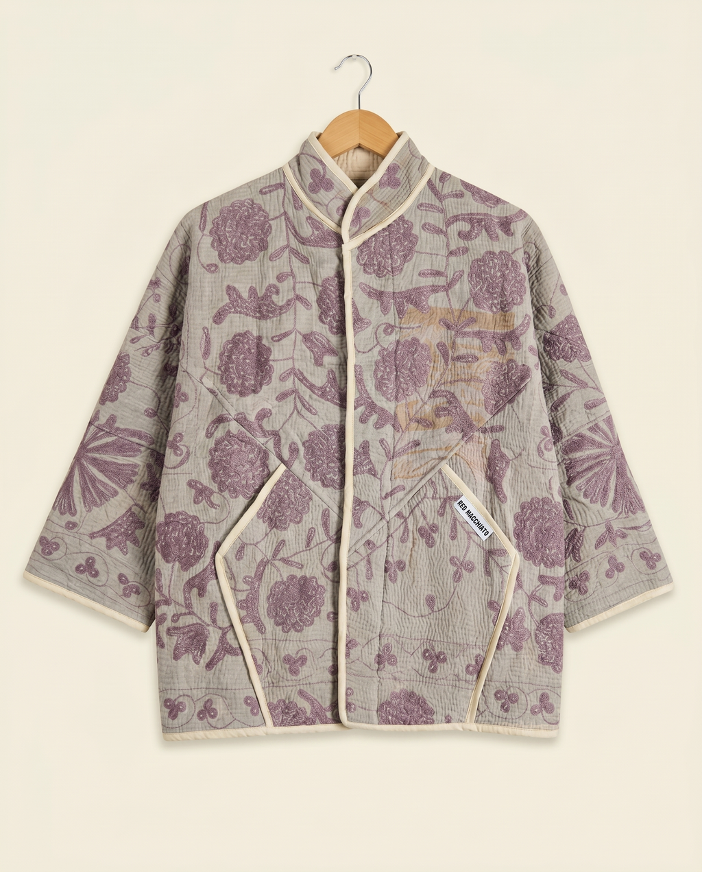 Veste Kantha Brodée Réversible — Pièce Unique N°15
