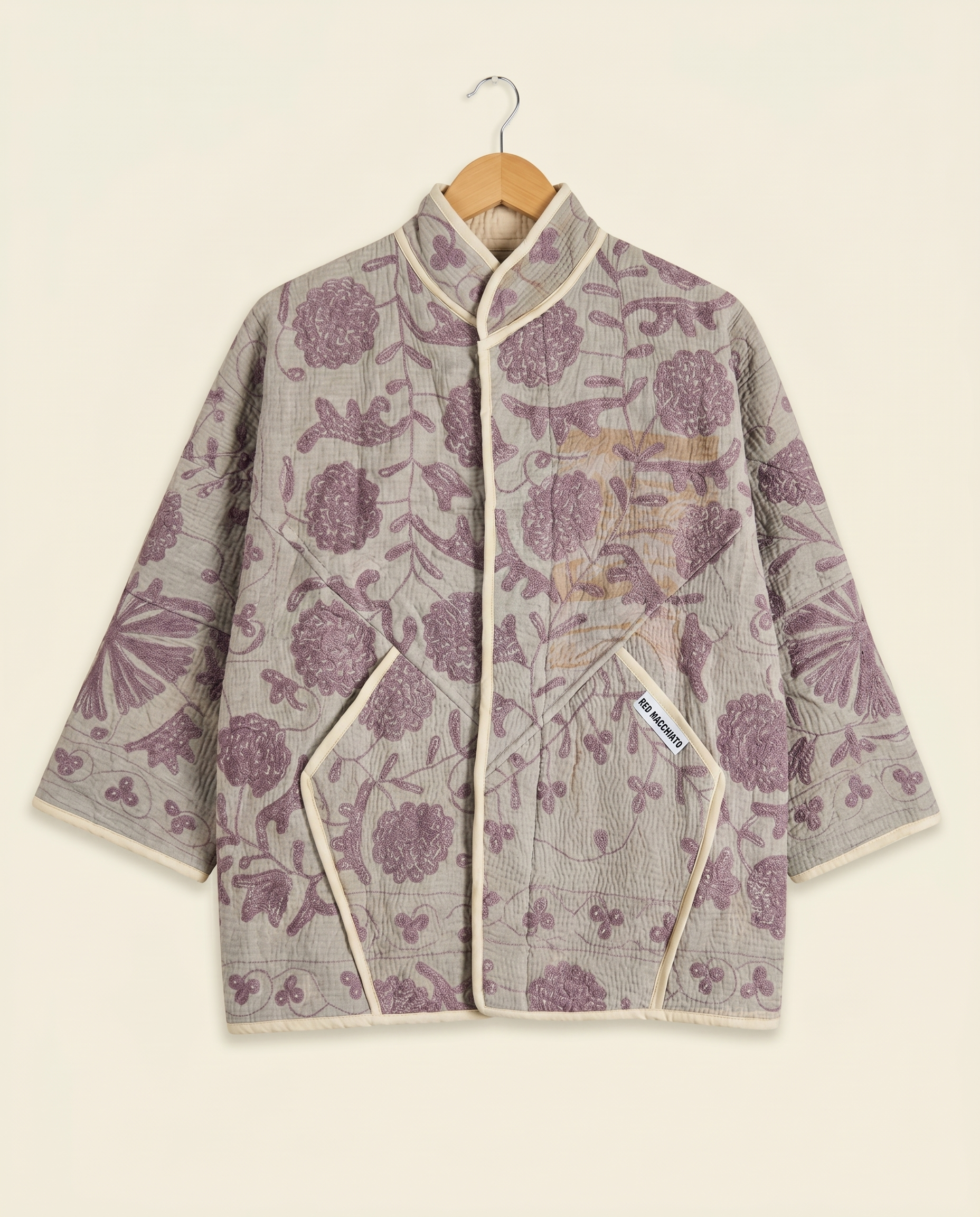 Veste Kantha Brodée Réversible — Pièce Unique N°15
