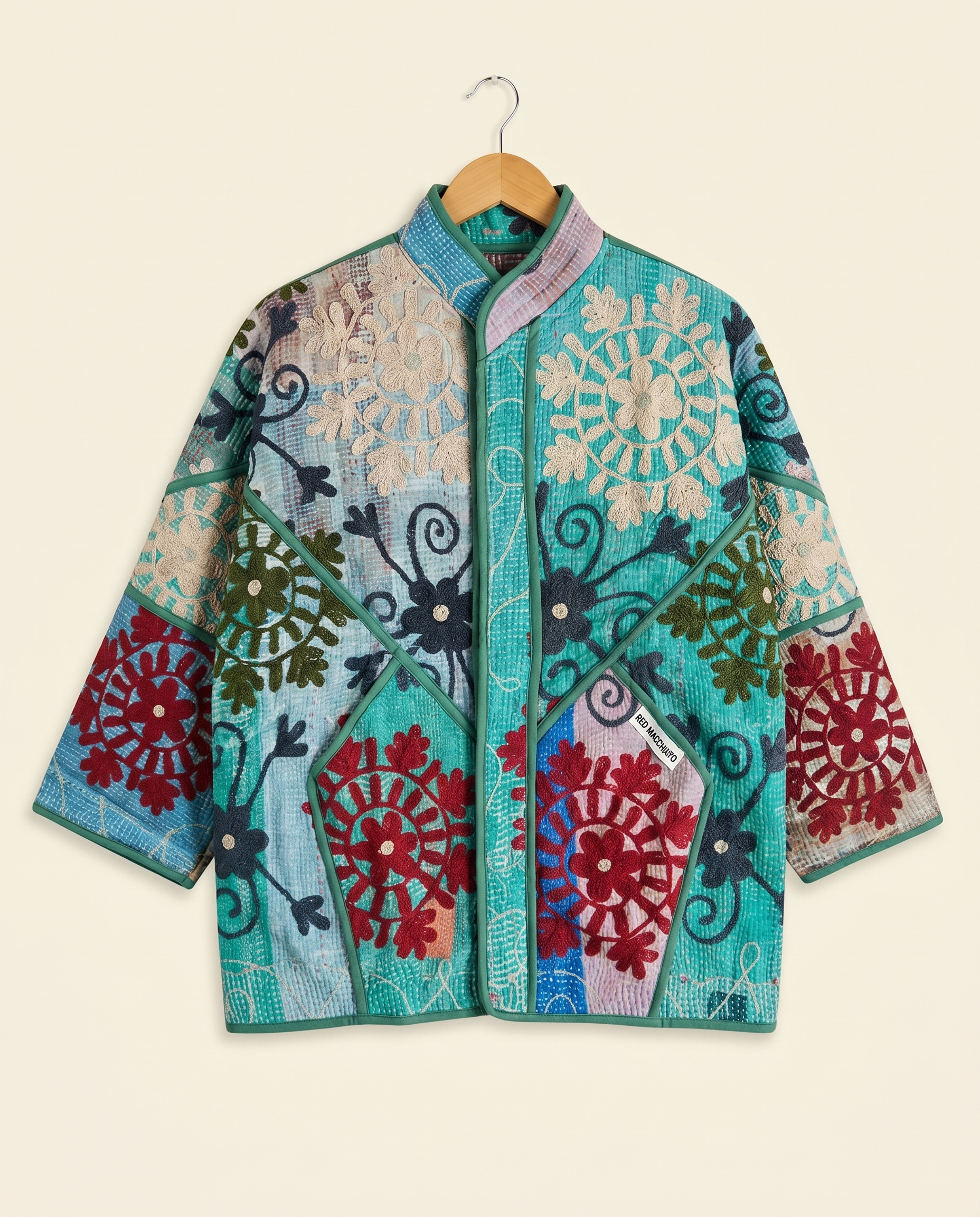 Veste Kantha Brodée Réversible — Pièce Unique N°19