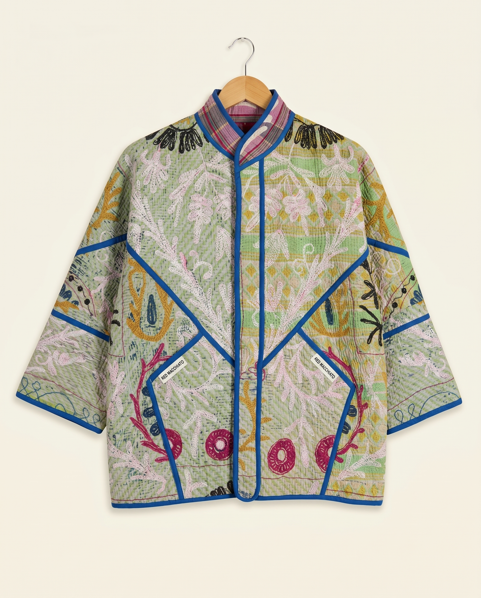 Veste Kantha Brodée Réversible — Pièce Unique N°21