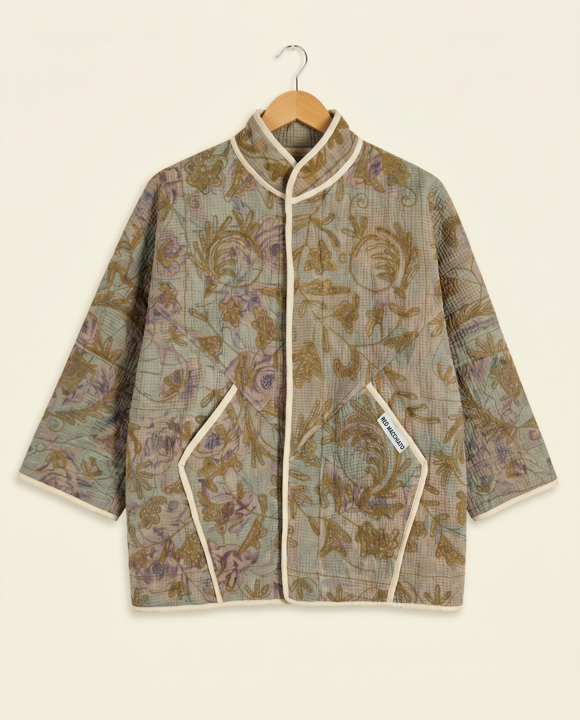 Veste Kantha Brodée Réversible — Pièce Unique N°20