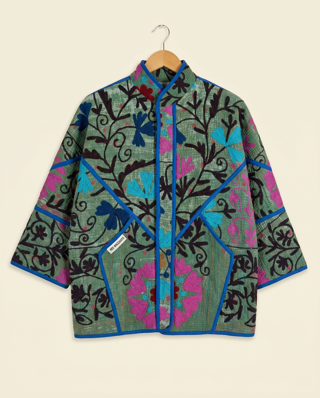 Veste Kantha Brodée Réversible — Pièce Unique N°22