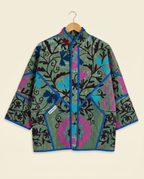 Veste Kantha Brodée Réversible — Pièce Unique N°22