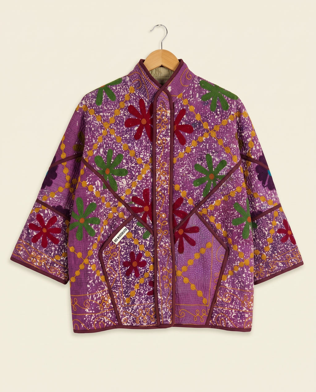 Veste Kantha Brodée Réversible — Pièce Unique N°23
