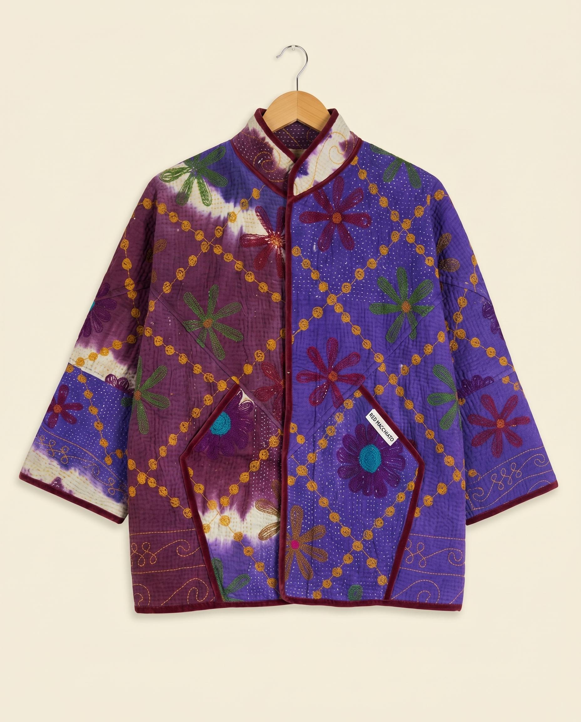 Veste Kantha Brodée Réversible — Pièce Unique N°23
