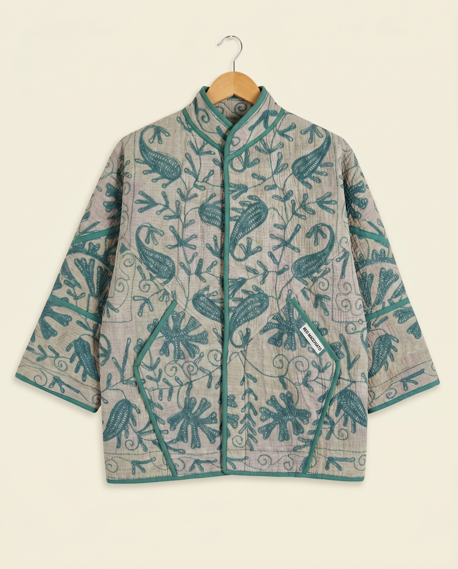Veste Kantha Brodée Réversible — Pièce Unique N°24