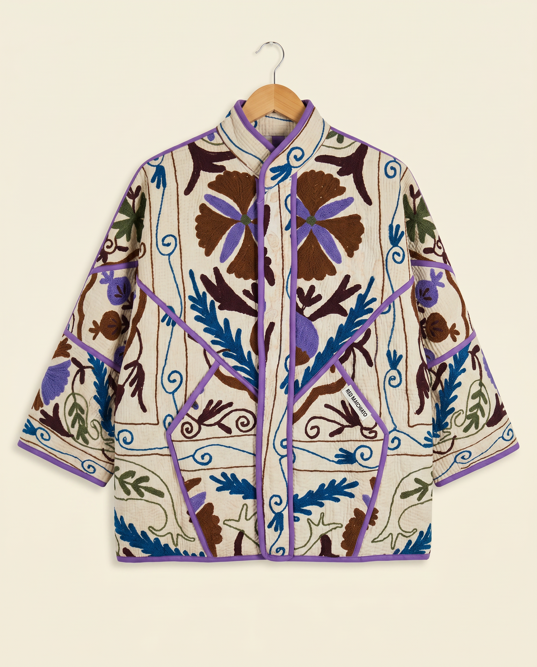 Veste Kantha Brodée Réversible — Pièce Unique N°25