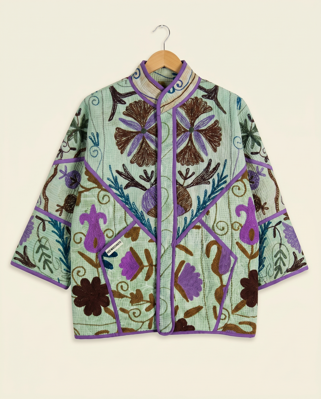 Veste Kantha Brodée Réversible — Pièce Unique N°25