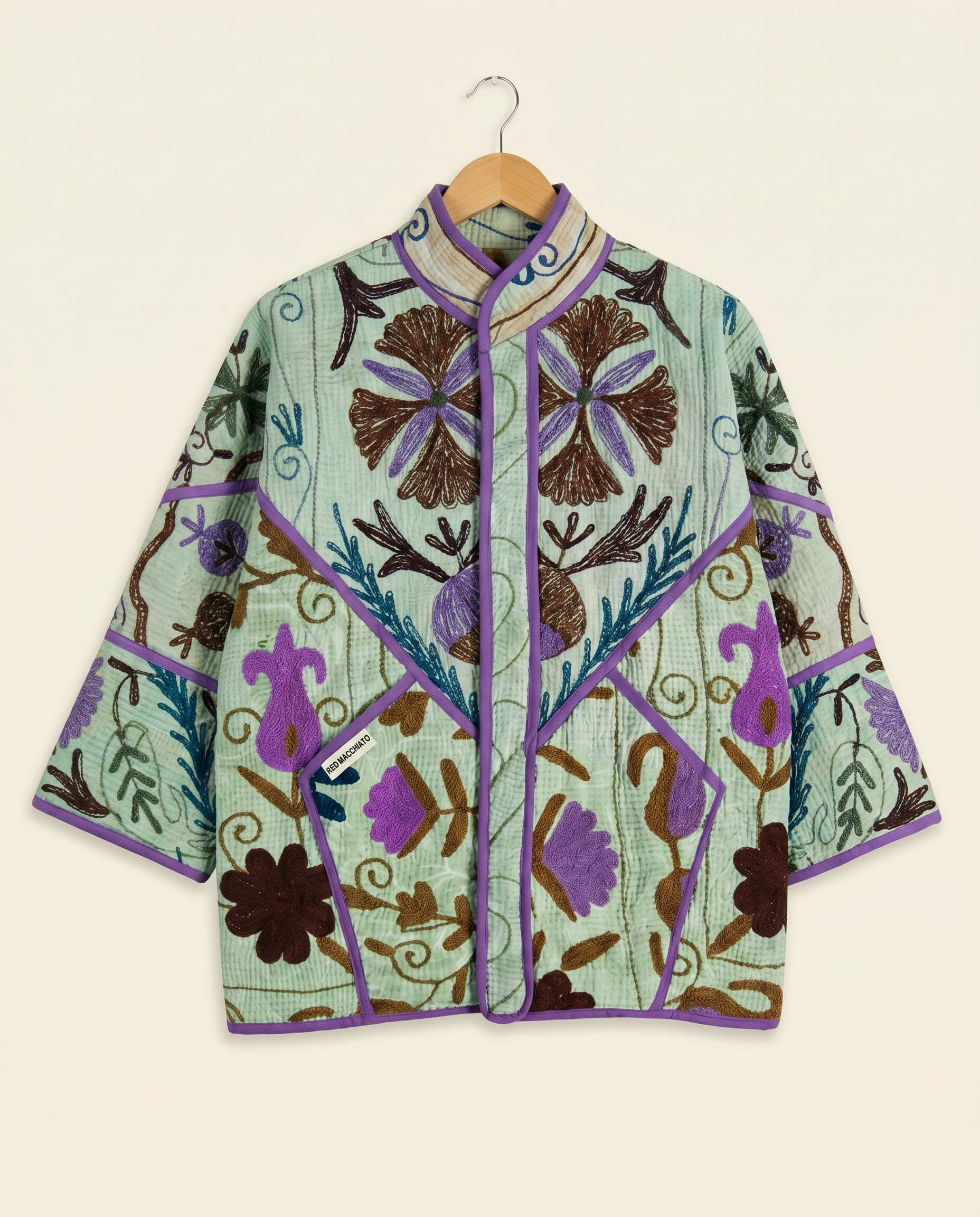 Veste Kantha Brodée Réversible — Pièce Unique N°25