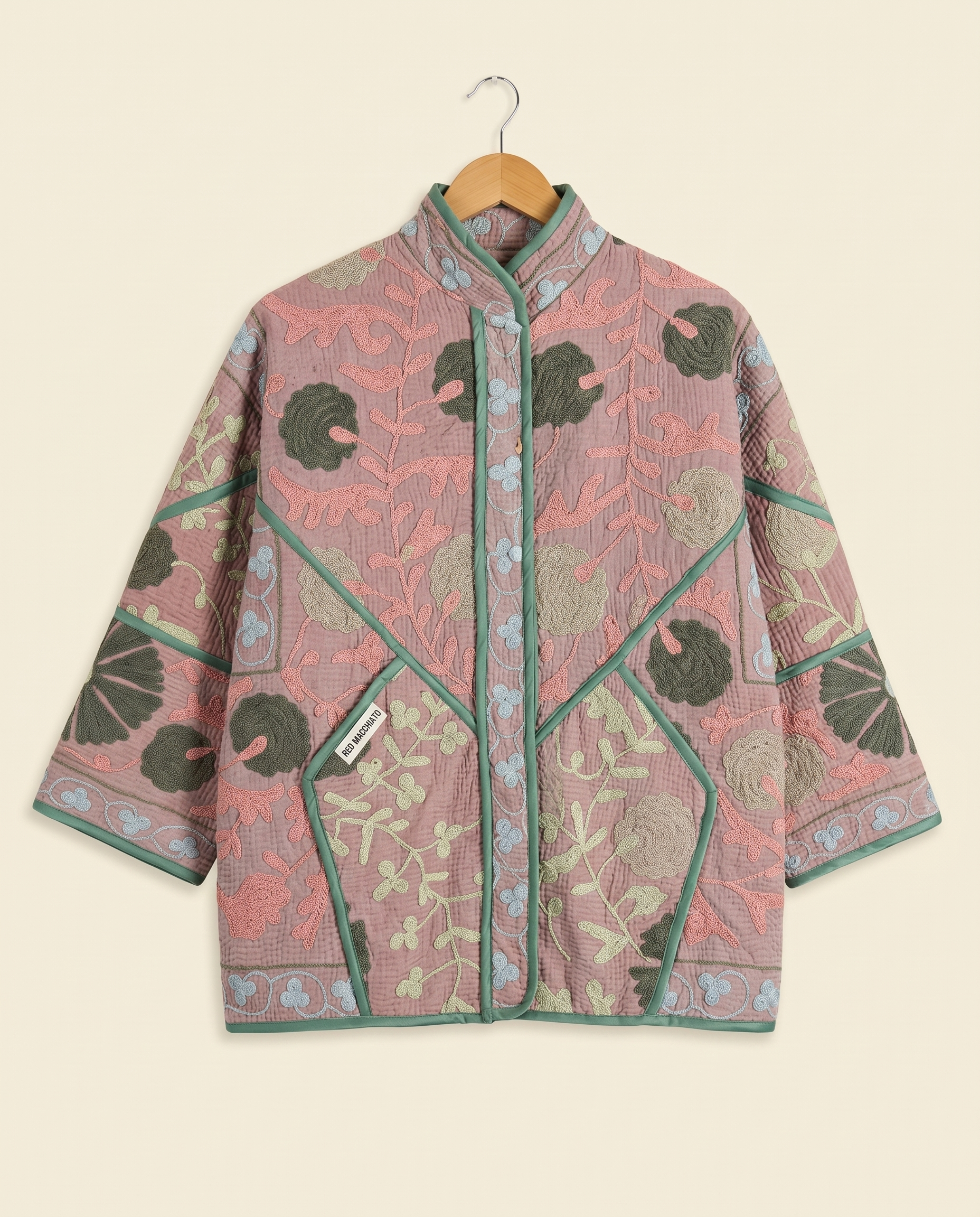 Veste Kantha Brodée Réversible — Pièce Unique N°27