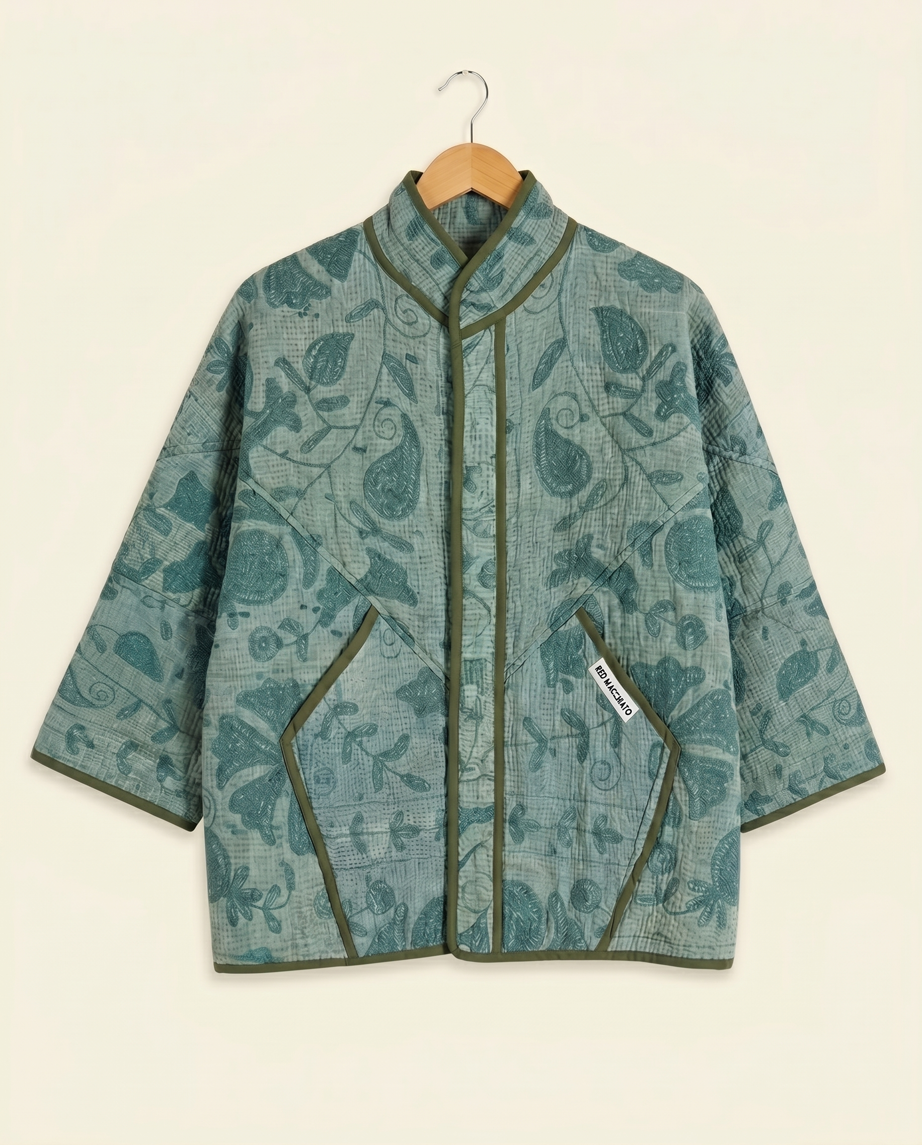 Veste Kantha Brodée Réversible — Pièce Unique N°26