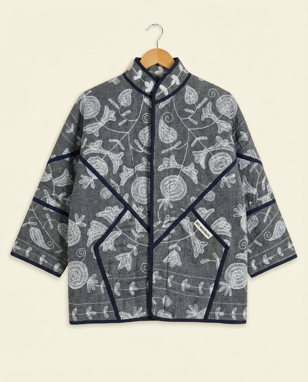 Veste Kantha Brodée Réversible — Pièce Unique N°28