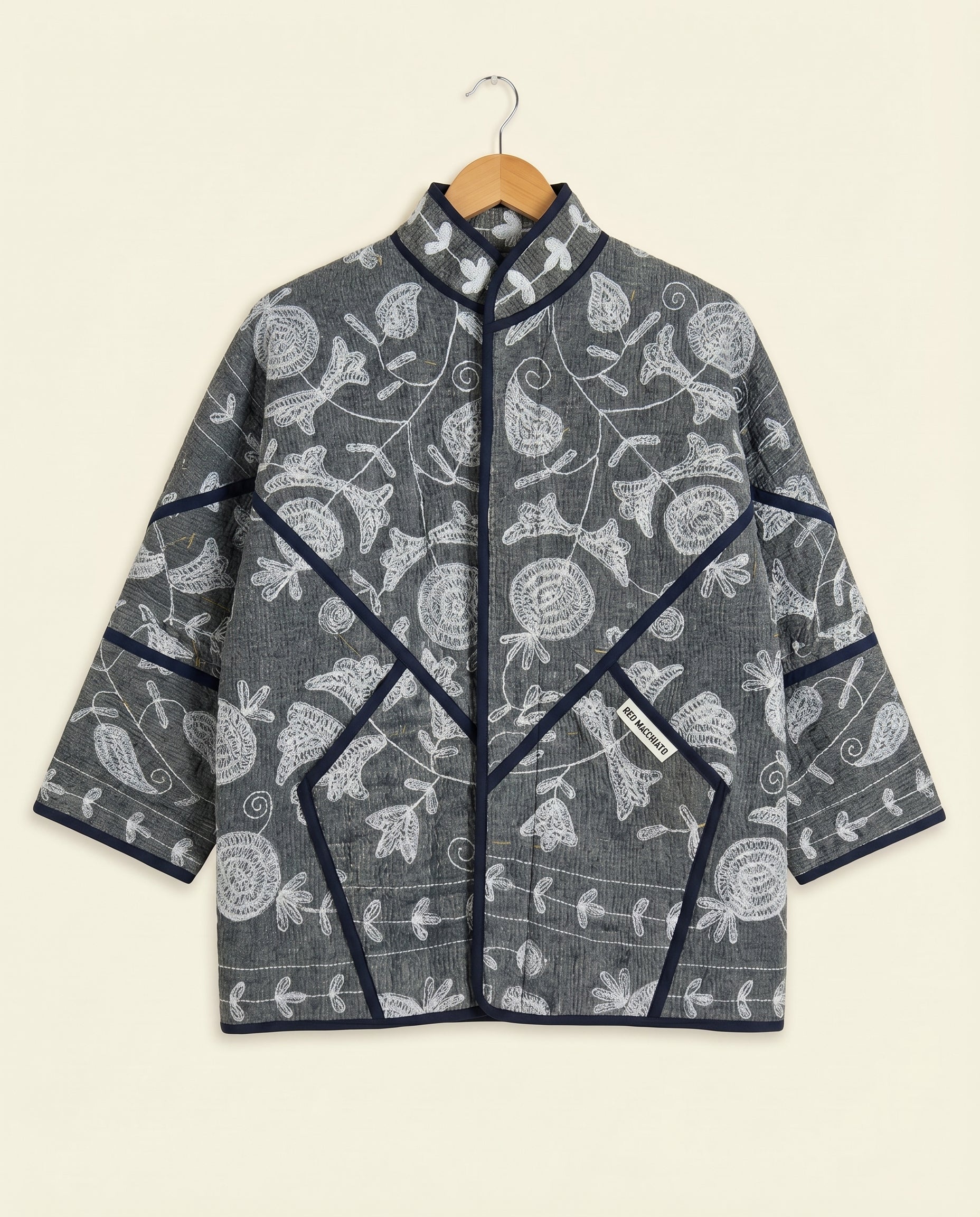 Veste Kantha Brodée Réversible — Pièce Unique N°28