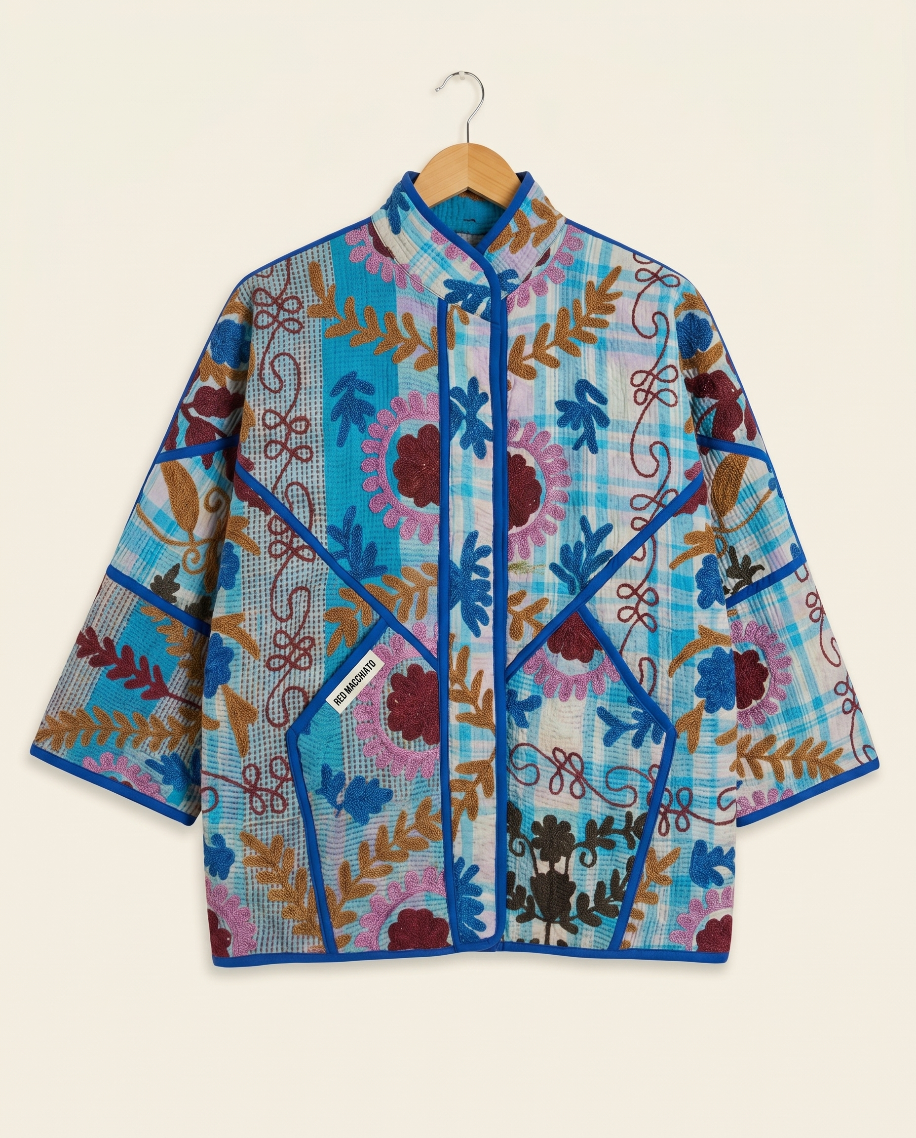 Veste Kantha Brodée Réversible — Pièce Unique N°29