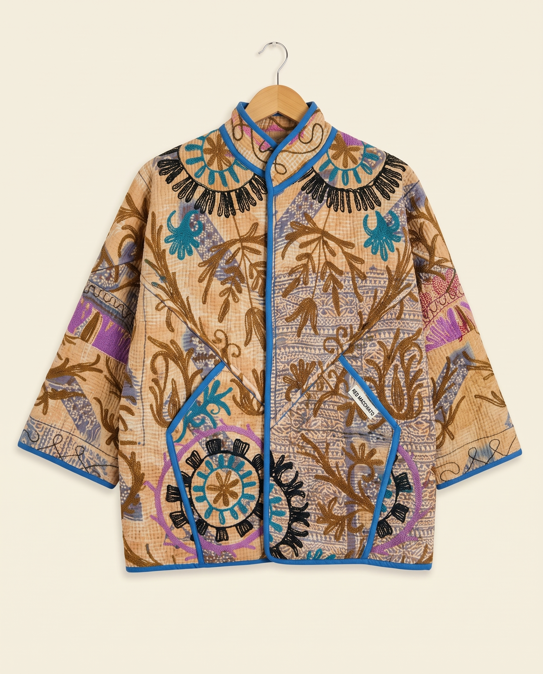Veste Kantha Brodée Réversible — Pièce Unique N°30