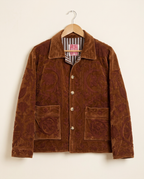 Veste en velours brodé Mona - Marron