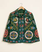 Veste en velours brodé Vanya - Verte