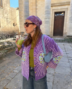 Veste en velours brodé Veda – Violet