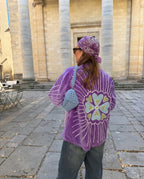 Veste en velours brodé Veda – Violet