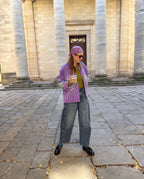 Veste en velours brodé Veda – Violet