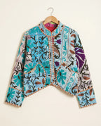 Veste Courte en Kantha Brodé Réversible — Pièce Unique N°17