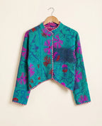 Veste Courte en Kantha Brodé Réversible — Pièce Unique N°13
