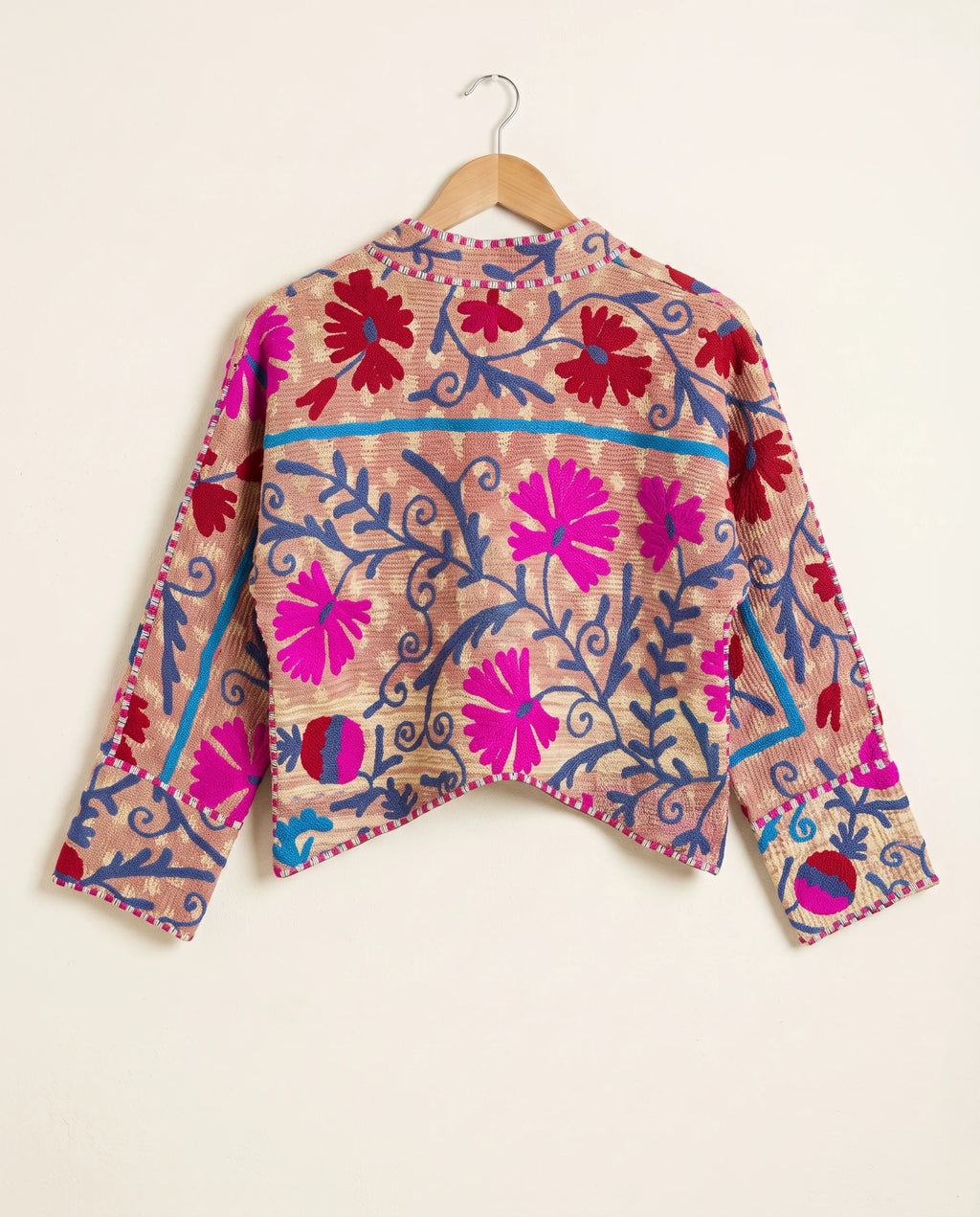 Veste Courte en Kantha Brodé Réversible — Pièce Unique N°13