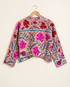 Veste Courte en Kantha Brodé Réversible — Pièce Unique N°13