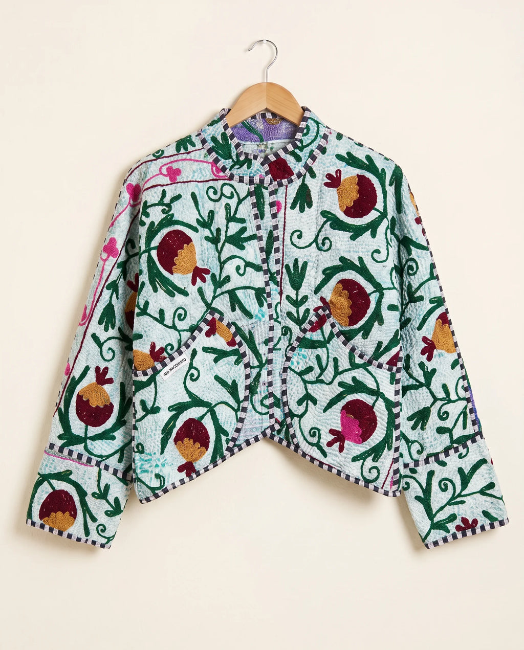 Veste Courte en Kantha Brodé Réversible — Pièce Unique N°14