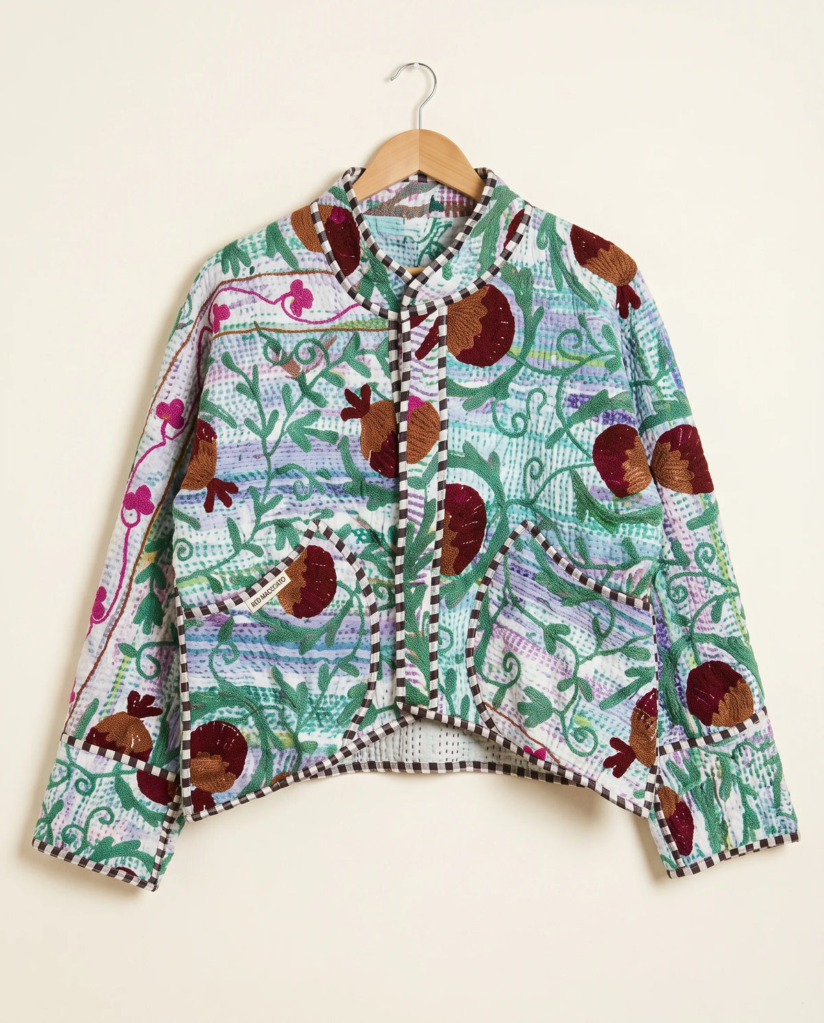 Veste Courte en Kantha Brodé Réversible — Pièce Unique N°19