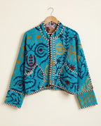 Veste Courte en Kantha Brodé Réversible — Pièce Unique N°10