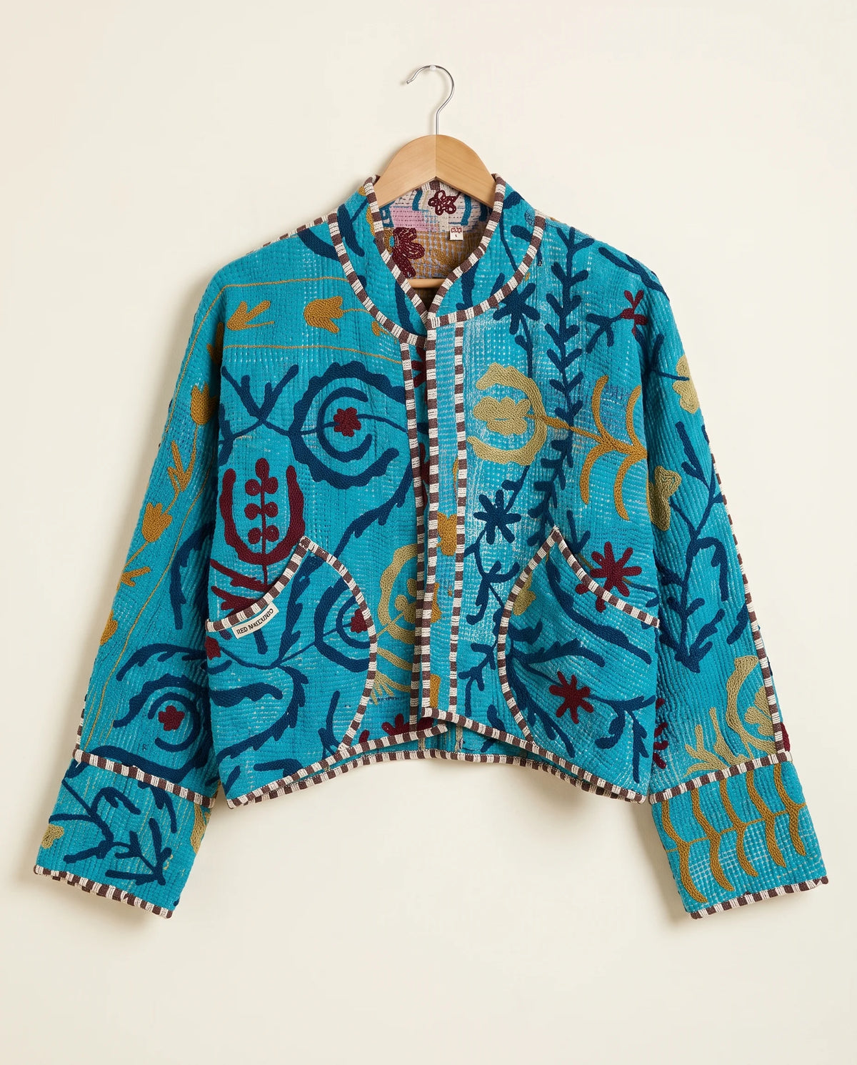 Veste Courte en Kantha Brodé Réversible — Pièce Unique N°10