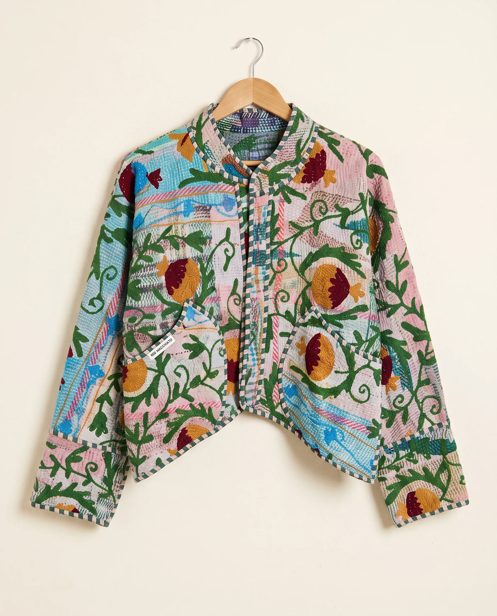 Veste Courte en Kantha Brodé Réversible — Pièce Unique N°18