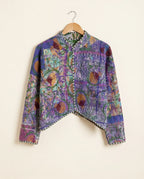 Veste Courte en Kantha Brodé Réversible — Pièce Unique N°18