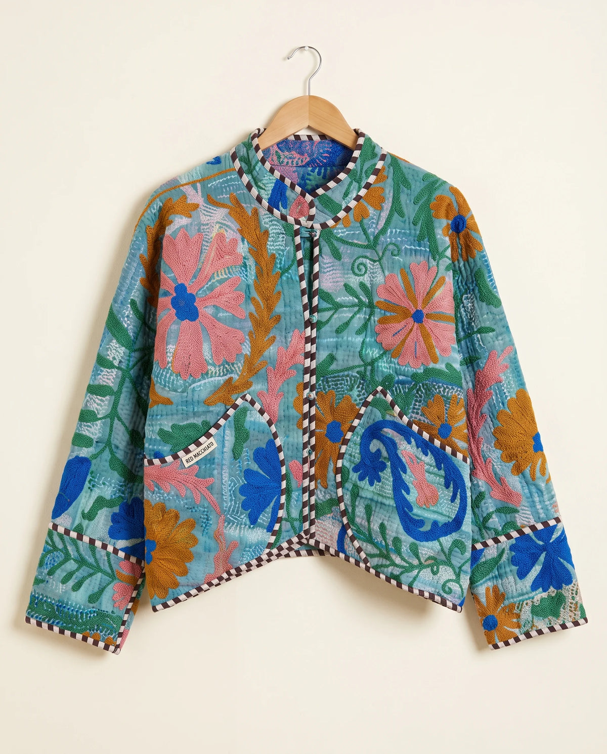 Veste Courte en Kantha Brodé Réversible — Pièce Unique N°15