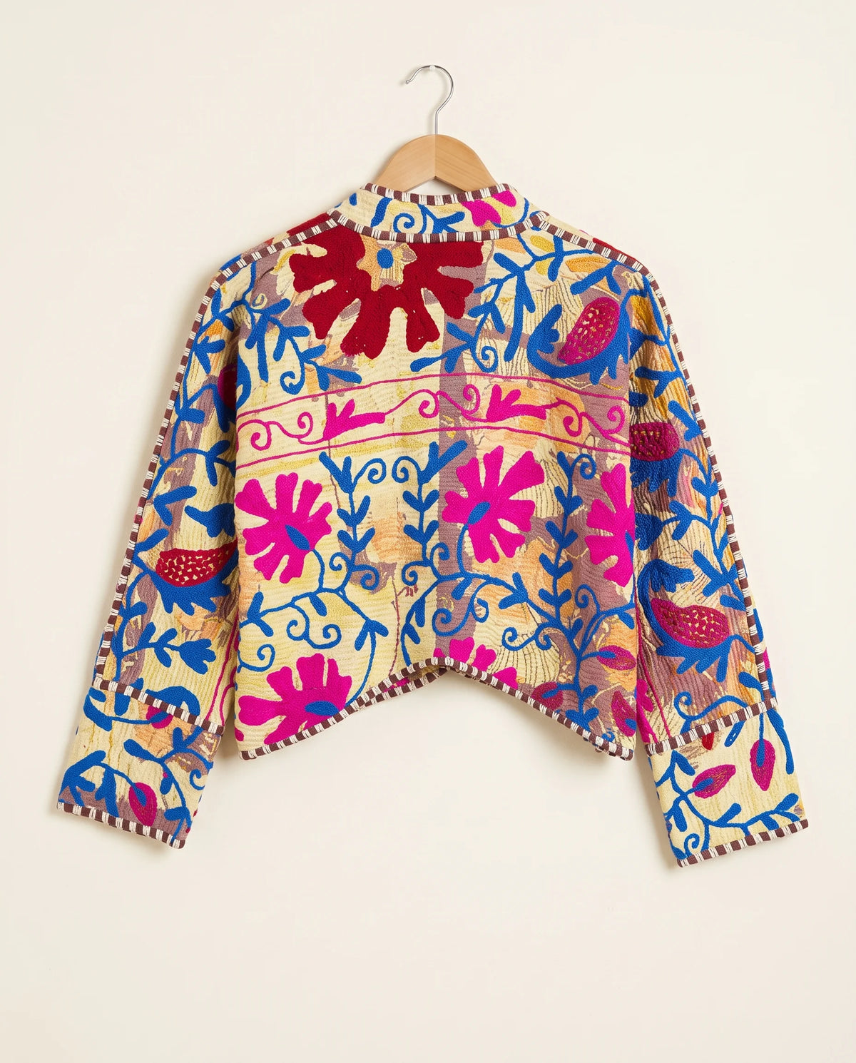 Veste Courte en Kantha Brodé Réversible — Pièce Unique N°16