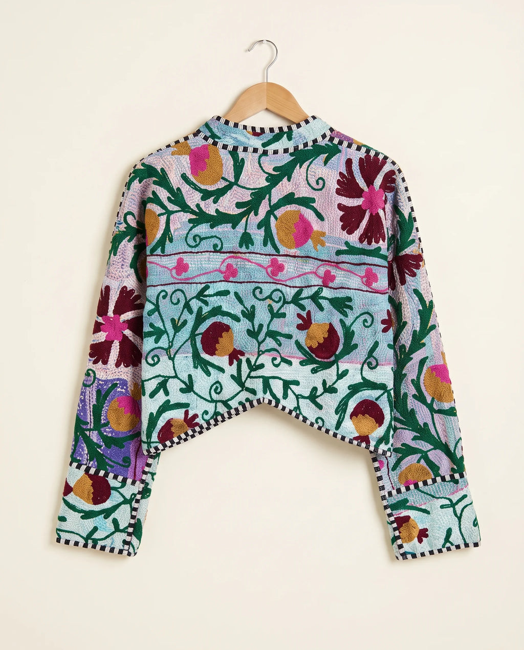 Veste Courte en Kantha Brodé Réversible — Pièce Unique N°14