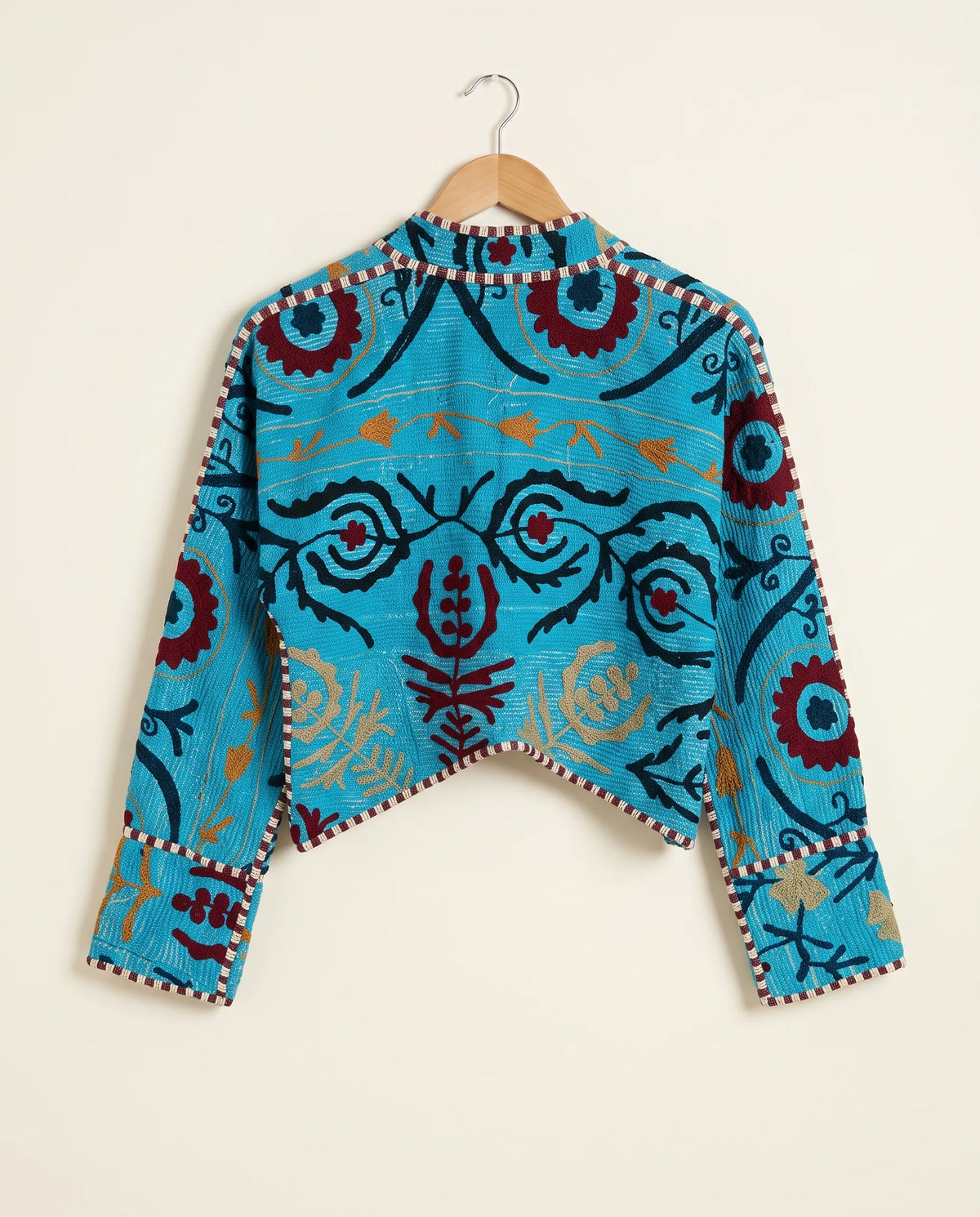 Veste Courte en Kantha Brodé Réversible — Pièce Unique N°10