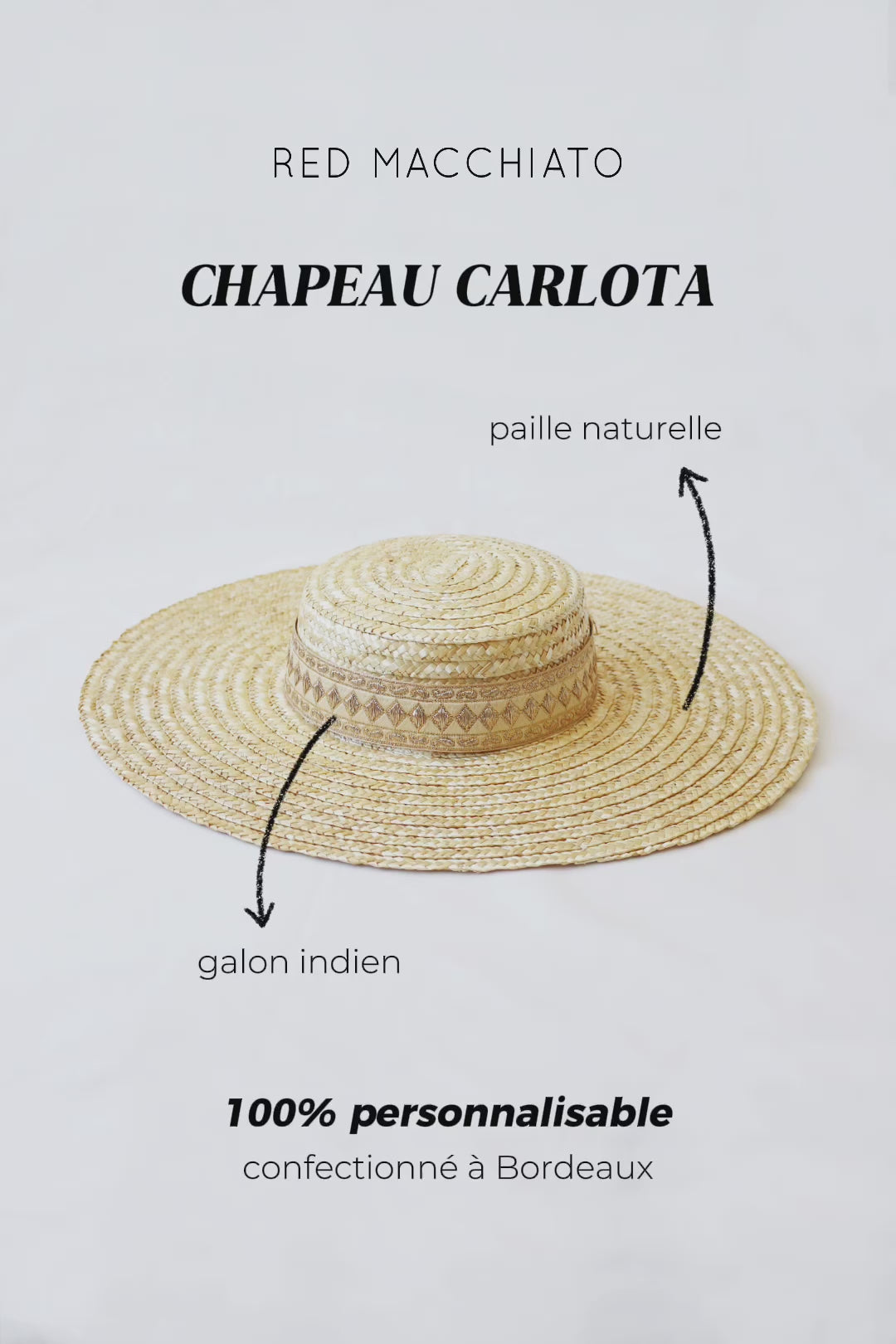 Chapeau CARLOTA à personnaliser
