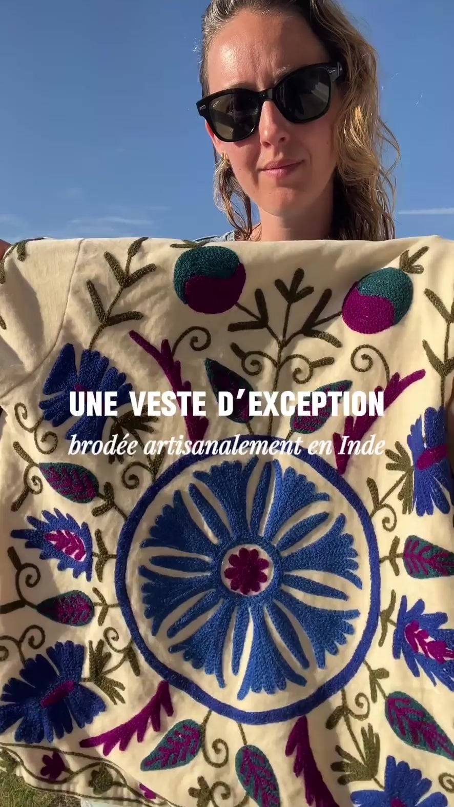 Veste Jaya Crème Bleutée