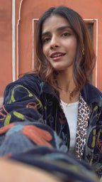 Veste Tara Noire Bleutée