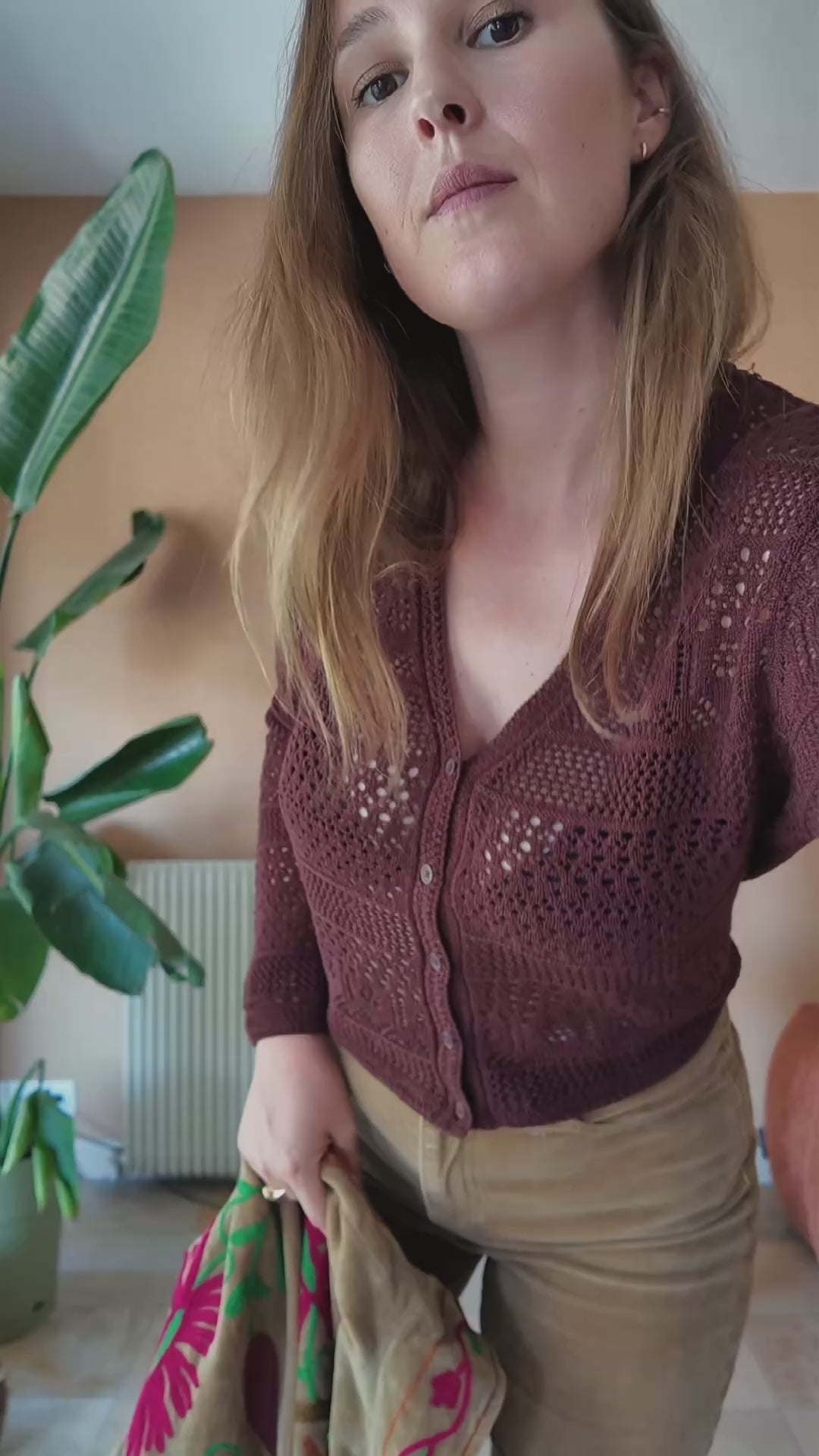 Veste en velours brodé Rani - Vert Kaki