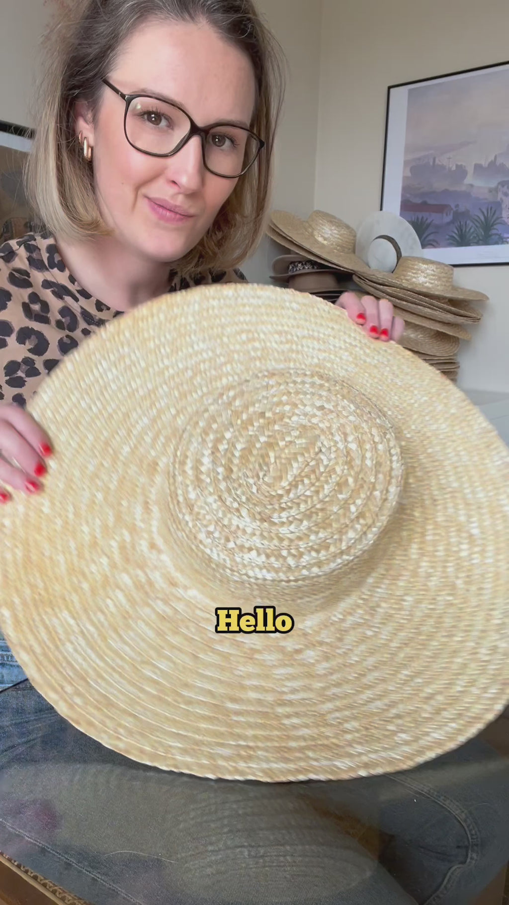 Chapeau de paille Carlota, galon bleu