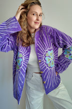 Veste en velours brodé Veda – Violet