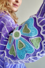 Veste en velours brodé Veda – Violet