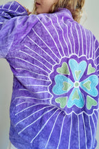 Veste en velours brodé Veda – Violet