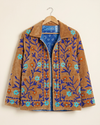 Veste en velours brodé Sonali – Camel