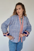 Veste en velours brodé Padma – Rose Poudré